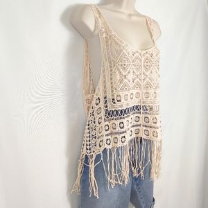 Active fringe vest loose fit size L
